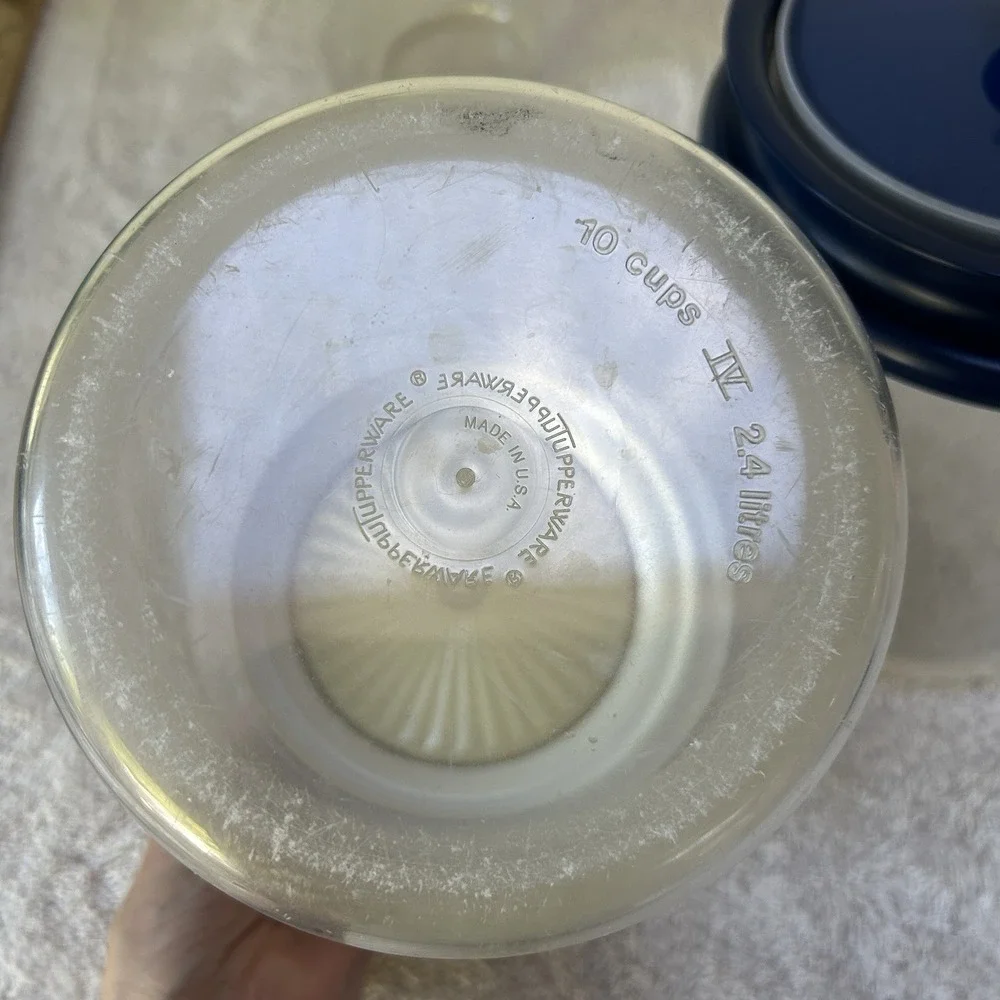 Set Of 3 TUPPERWARE Canisters Clear Push Button Lid Clear Acrylic Vintage